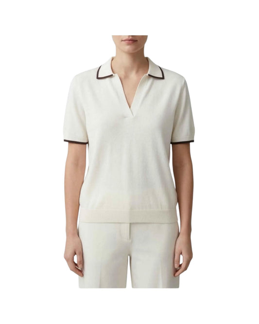 Polo in maglia Beige EVO0001 00253L MC2 SAINT BARTH 