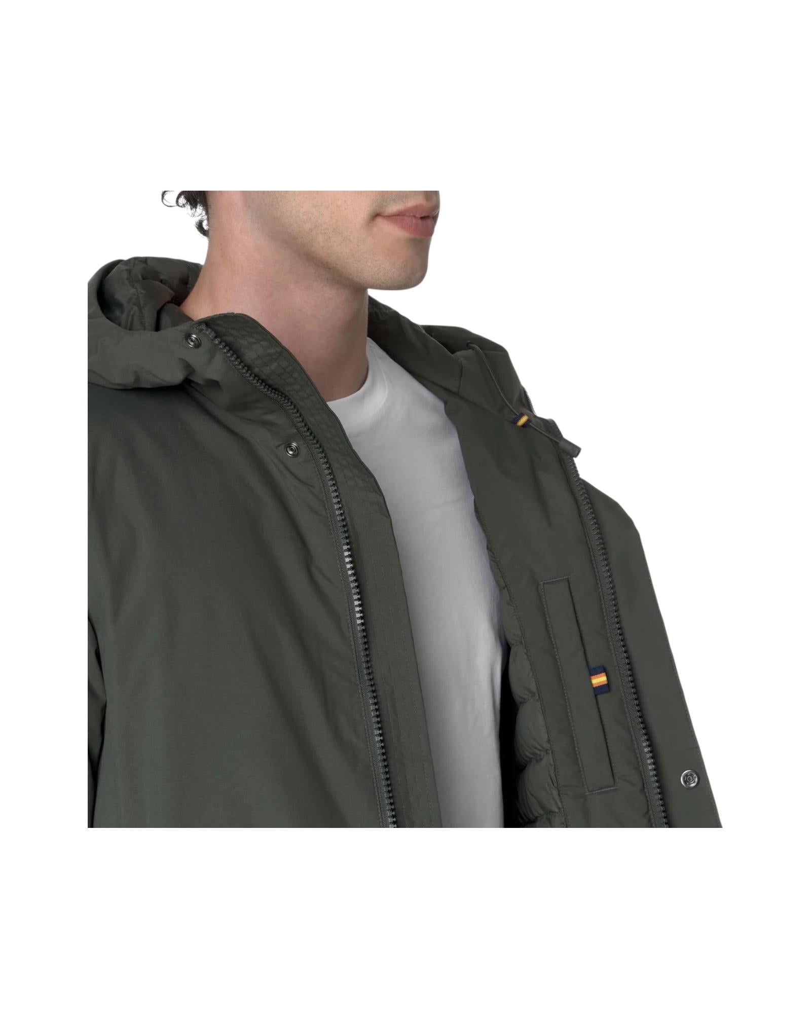 Giacca lunga da uomo Green Blackish K31356W WMR K-way 
