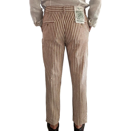 Pantalone misto lino righe Rust AU25S32PA PA1413 RUST ALLEY DOCKS 