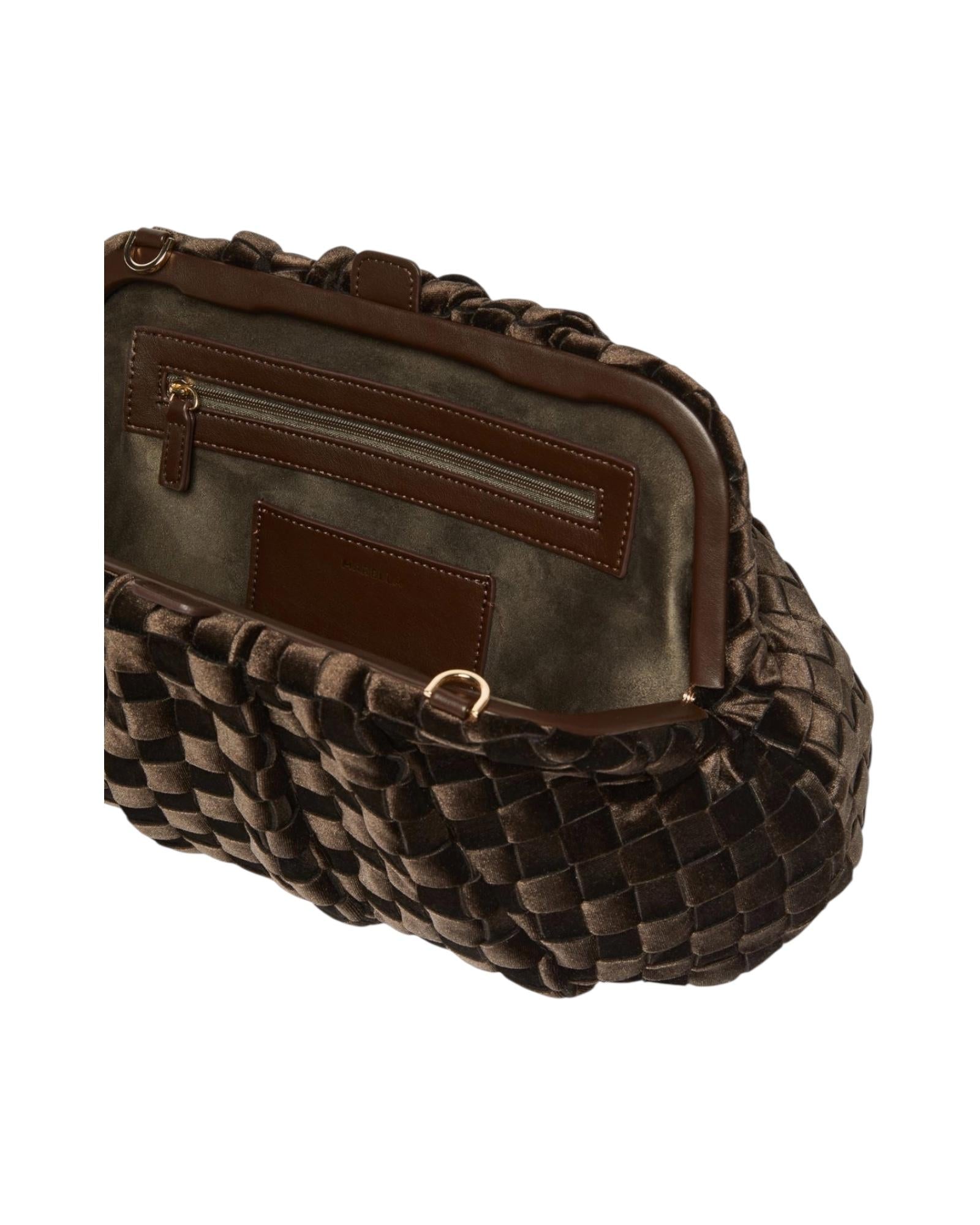 Pochette morbida in velluto intrecciato Marrone POLDER 003 MARELLA 