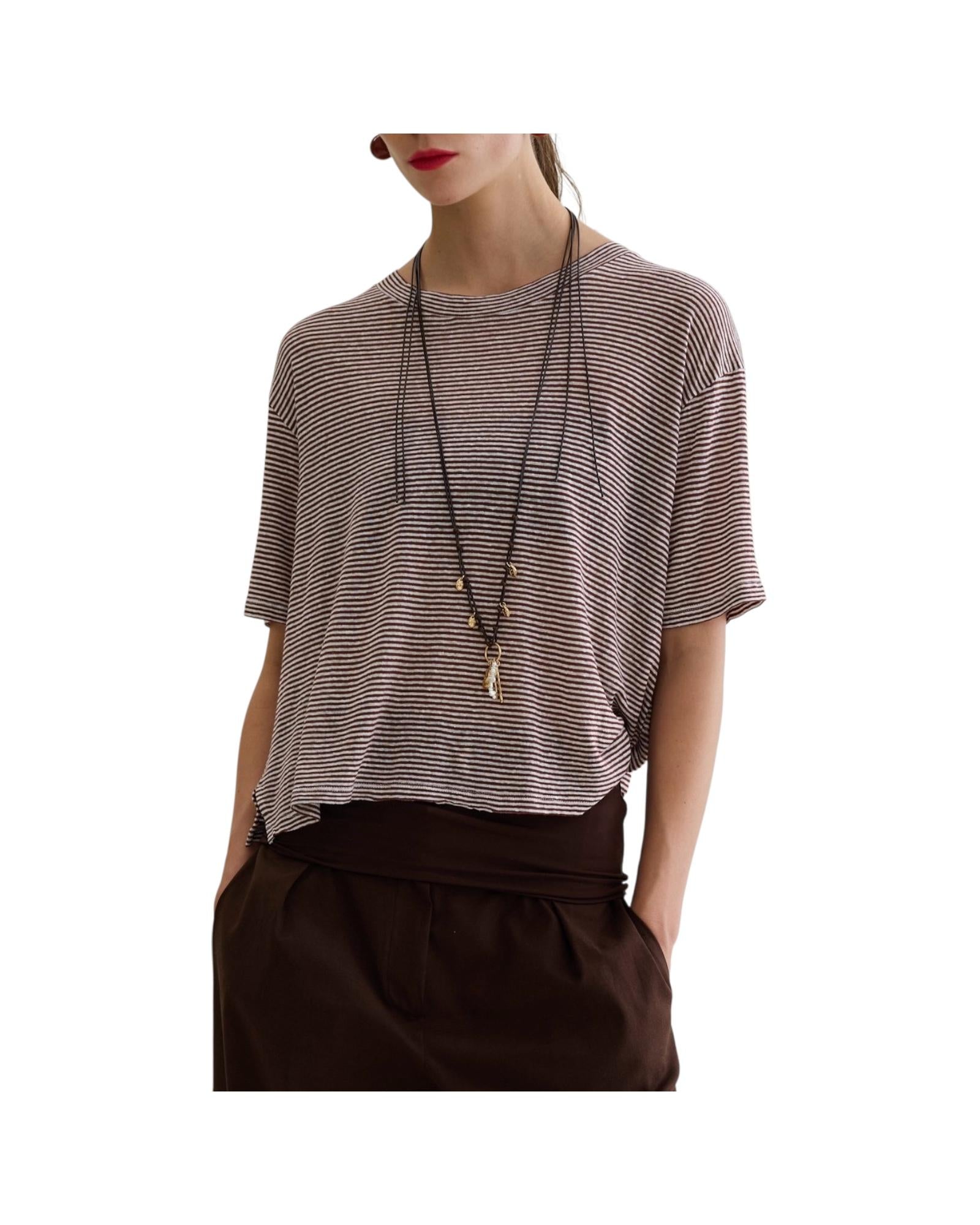 T-shirt misto lino a righe M77 961 331 FLOOR