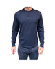 T-shirt manica lunga con bottoni Navy