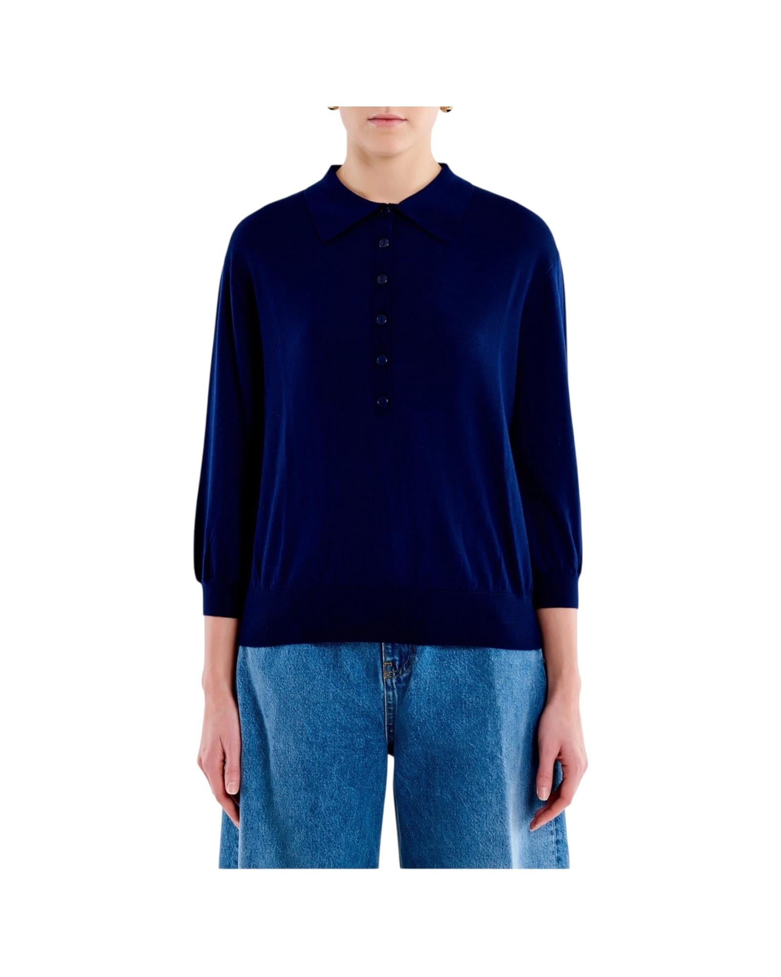 Polo manica 3/4 Blu 22064AB BLU VICOLO 