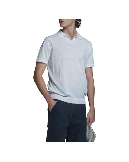 Polo skipper in cotone Crepe White CLARK CRPC24 IMPURE 