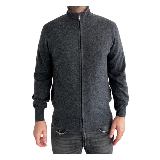 Maglione full zip misto cashmere Antracite 87006 214 CAVALIERI MILANO 