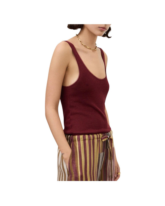 Top Crop in misto lino Merlot FSS DT9240 MERLOT OTTOD'AME 