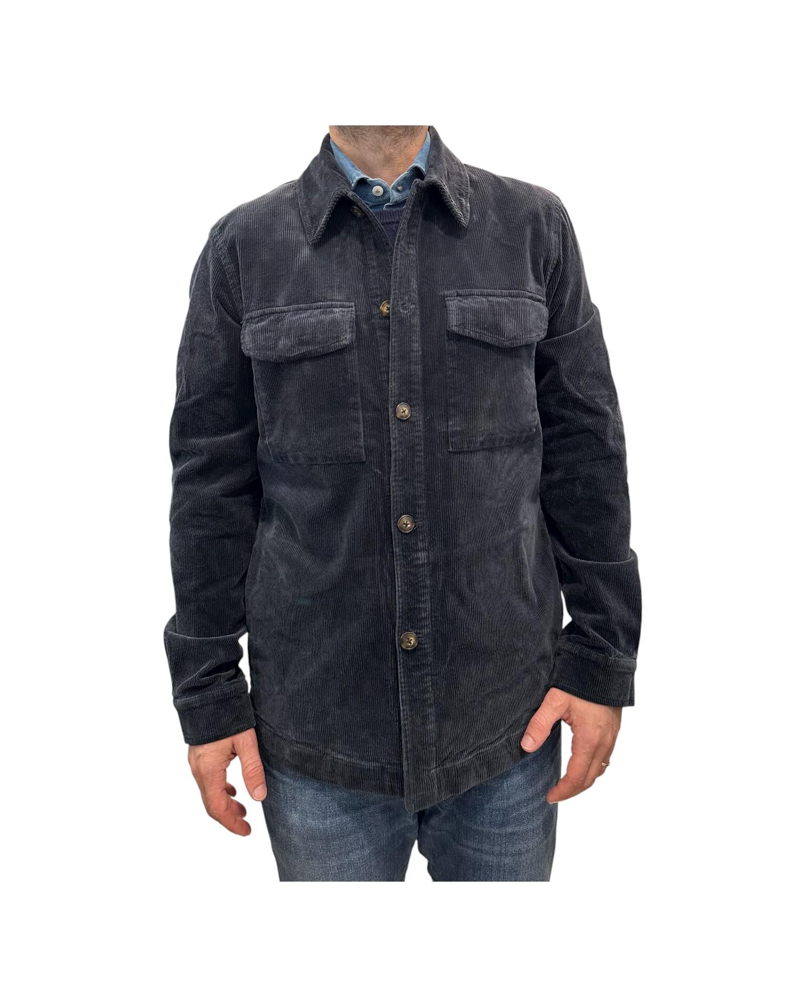 Overshirt in velluto Navy blue AU26W04OS PA1547 NAVY BLUE Alley docks