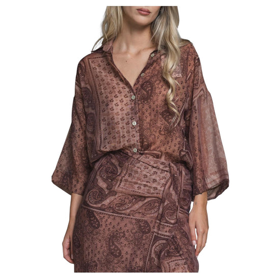 Camicia in mussola con stampa Paisley CORA MULTICOLOR IMPURE 