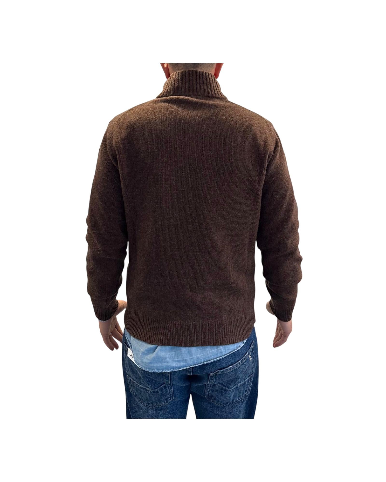 Maglione con collo alto e bottoni Torba 0140 37 WOOL&CO 