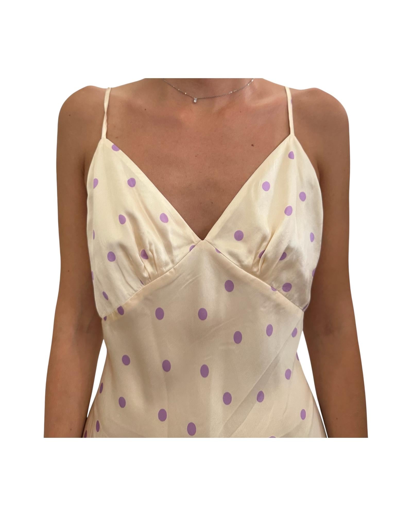 Abito lungo in seta con pois RAV001 05042F MC2 SAINT BARTH 