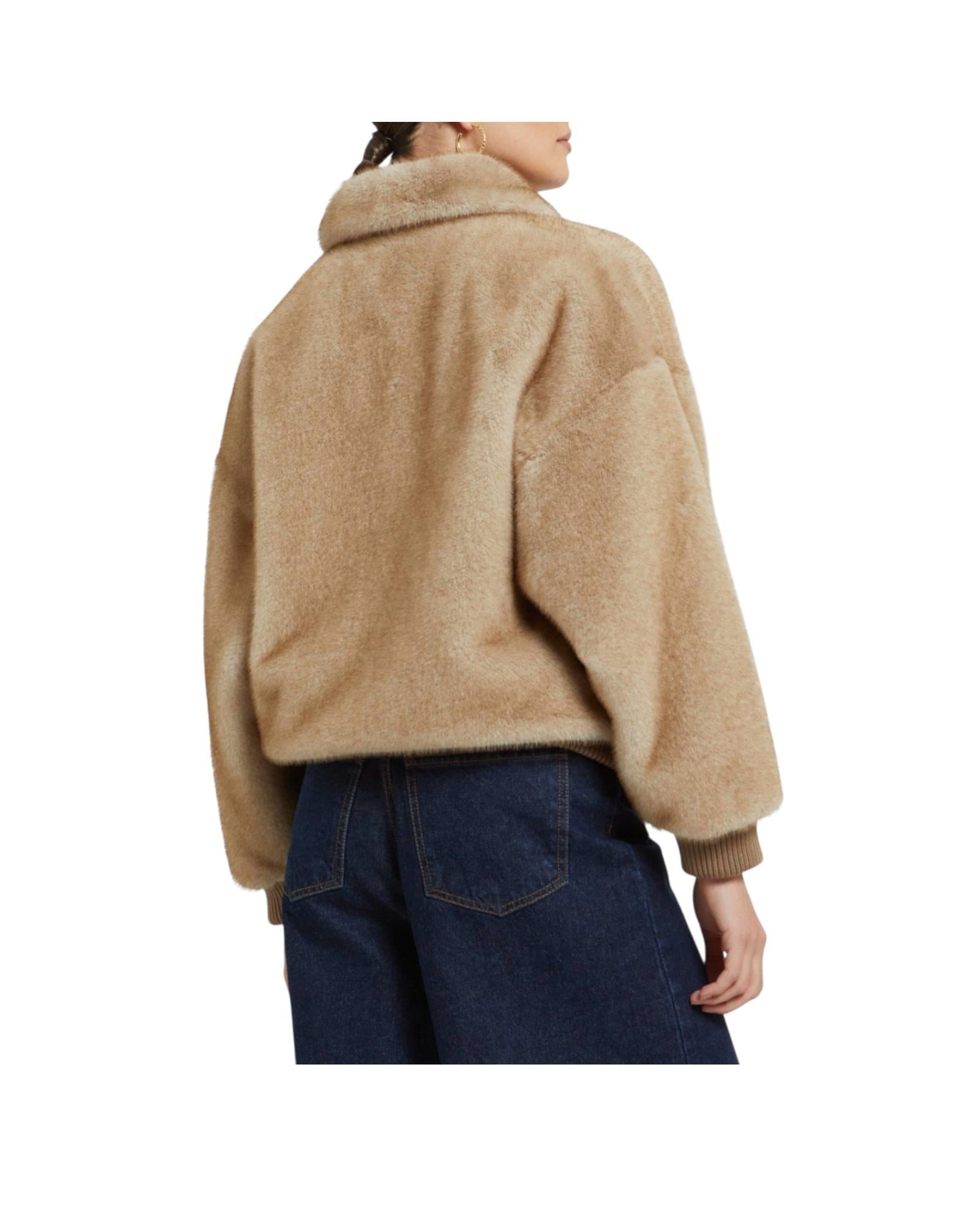 Giacca in ecopelliccia Beige GSS DJ0058 UNICA OTTOD'AME