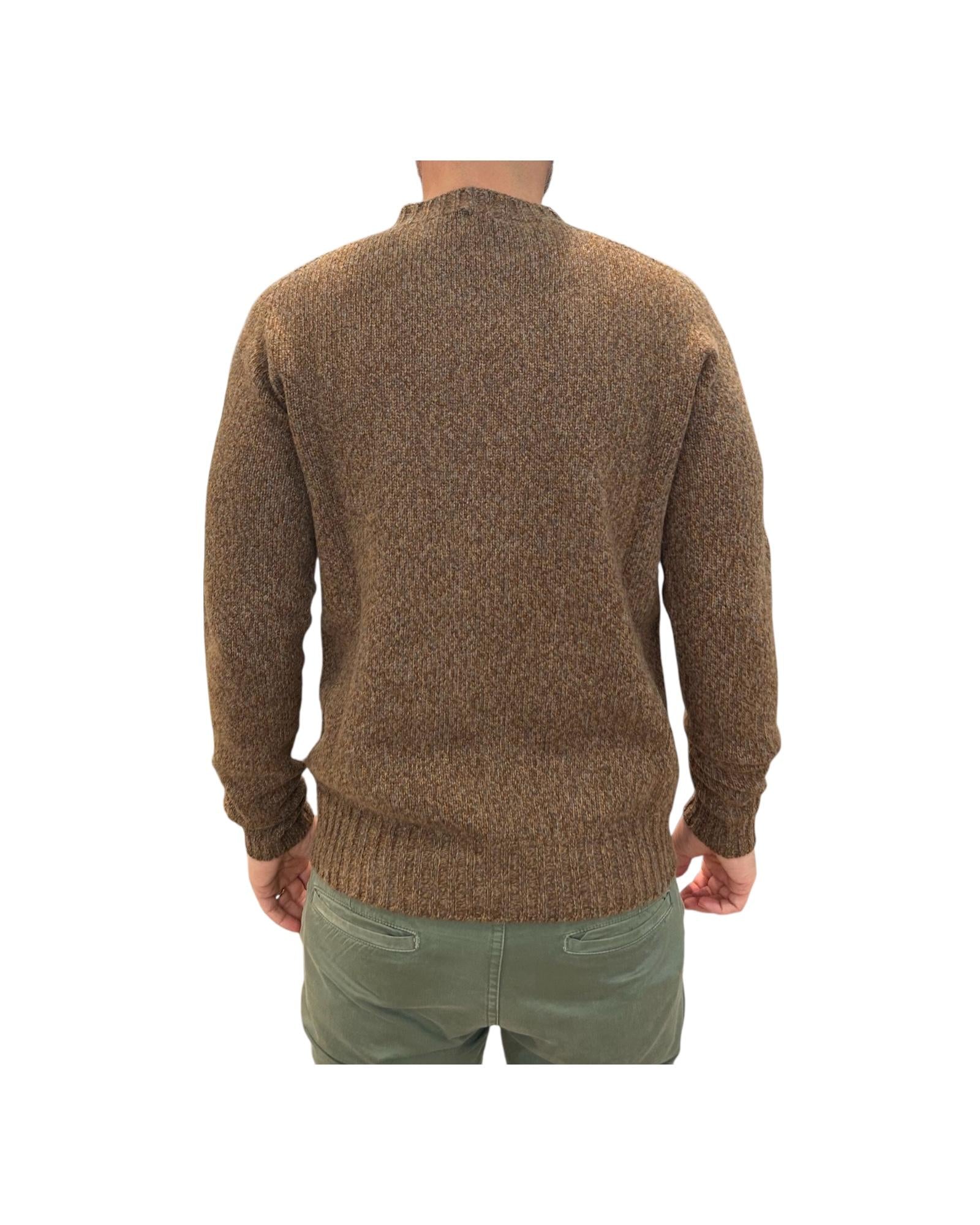 Maglione girocollo in lana Tabacco 14500 135 RETOIS 