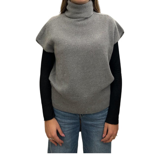 Gilet Over collo alto in cashemre Grigio 85886 114 RETOIS 