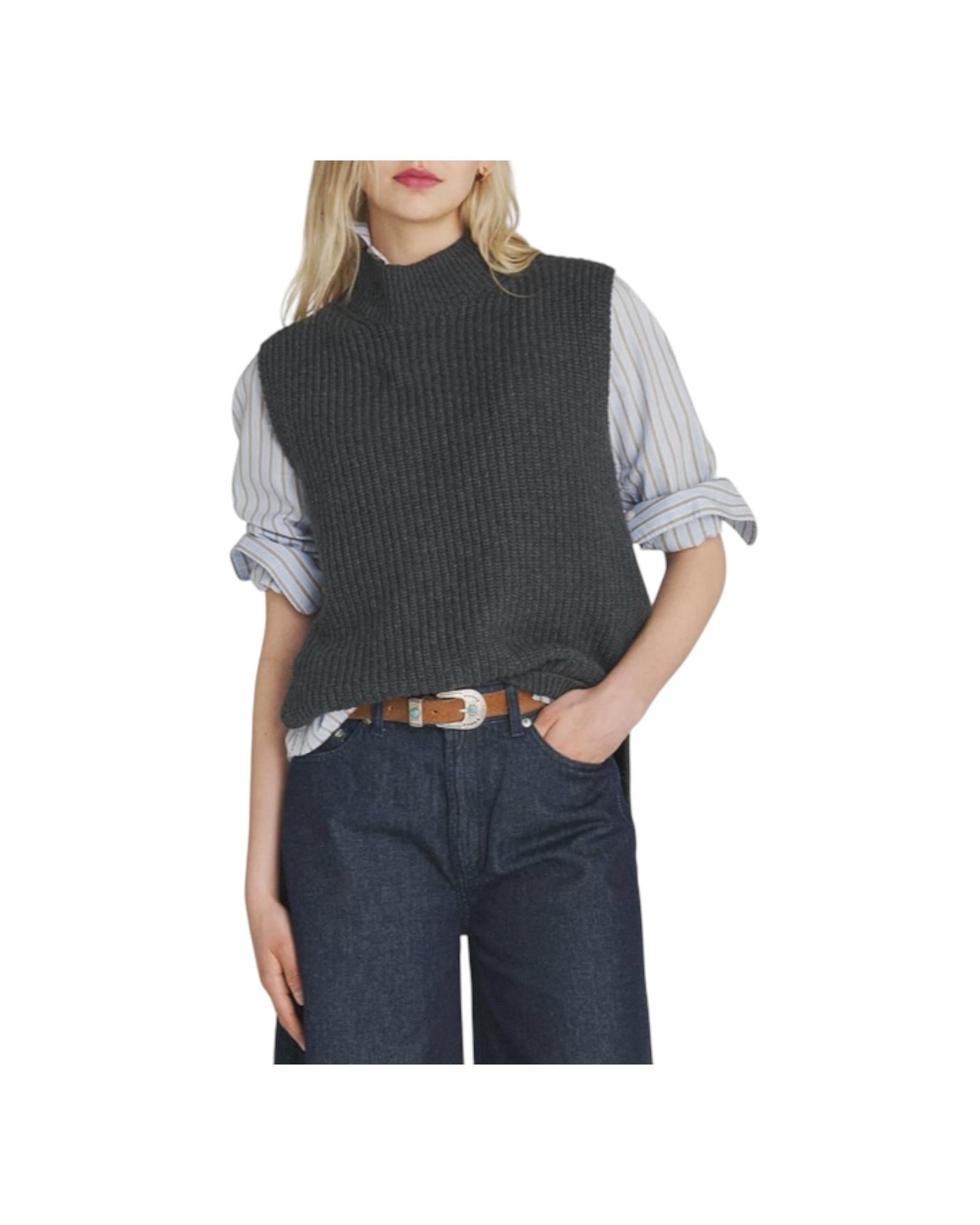Gilet in misto lana Dark grey RND90243CN92XXXX C0101 ROY ROGER'S 