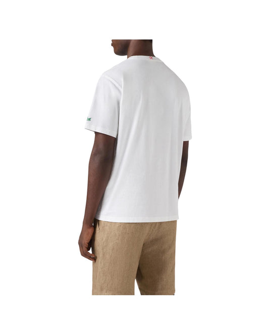 T-shirt Portofino bianca con ricamo Gin Tonic POT0001 02489L MC2 SAINT BARTH 