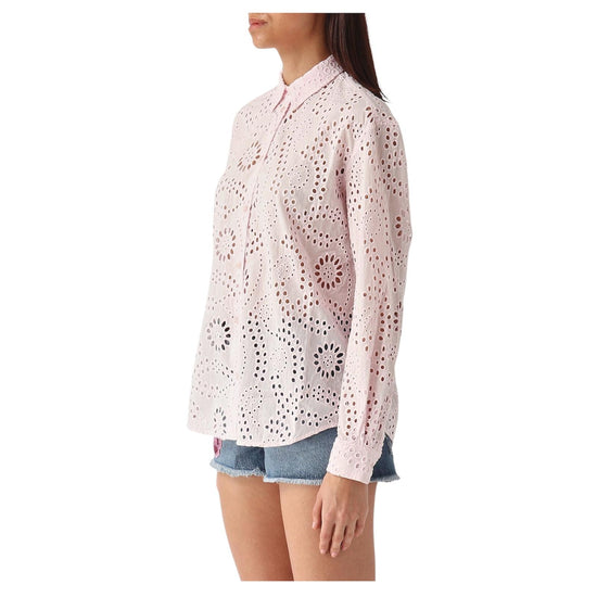 Camicia in cotone Sangallo Rosa con motivo floreale MDH001 00481L MC2 SAINT BARTH 