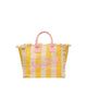 Borsa Colette in canvas di cotone con stampa a righe gialle