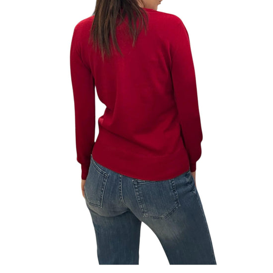 Cardigan in lana merino con scollo a V Rosso CARDIGAN V ROSSO AlEXANDRE STONE 