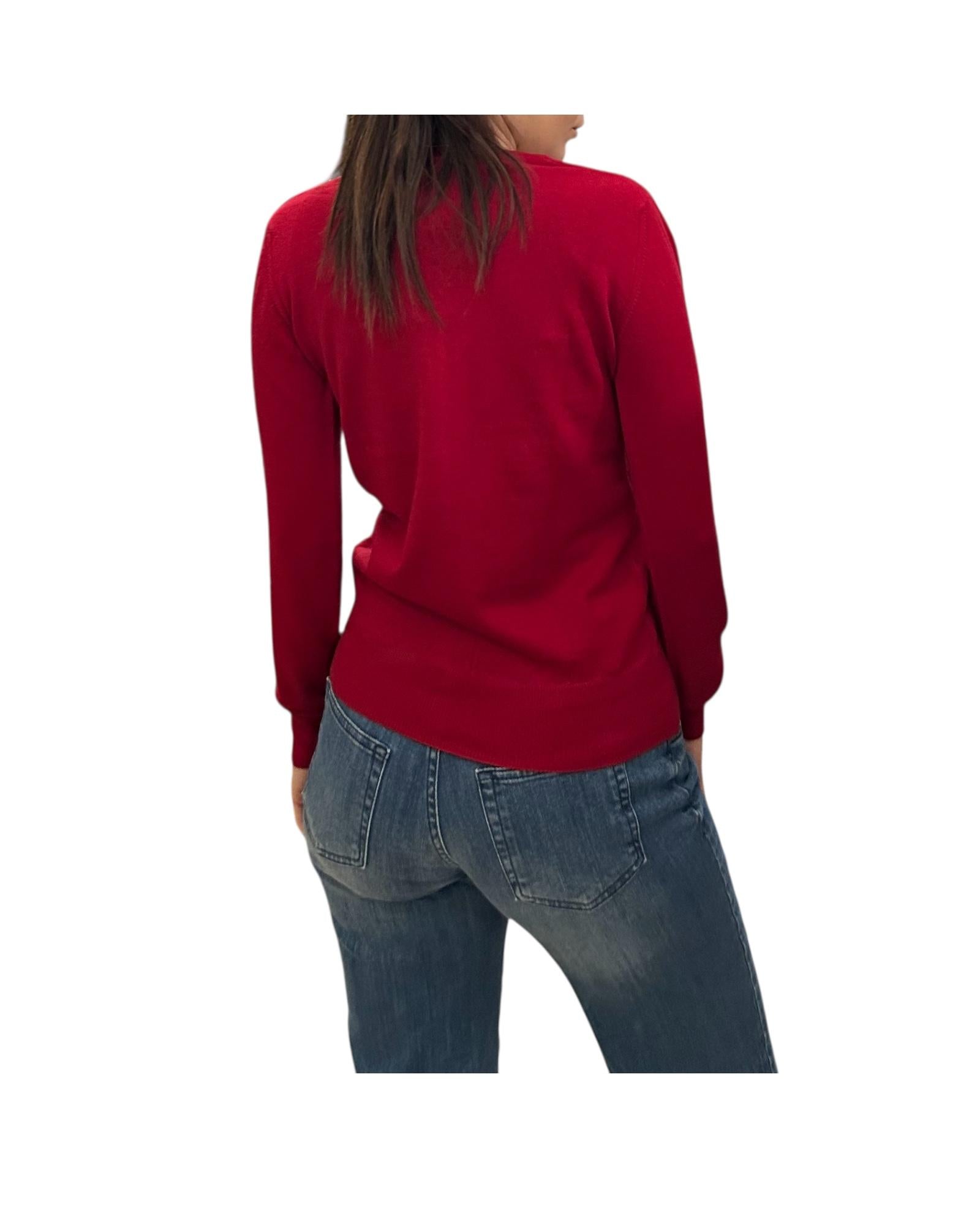 Cardigan in lana merino con scollo a V Rosso CARDIGAN V ROSSO AlEXANDRE STONE 