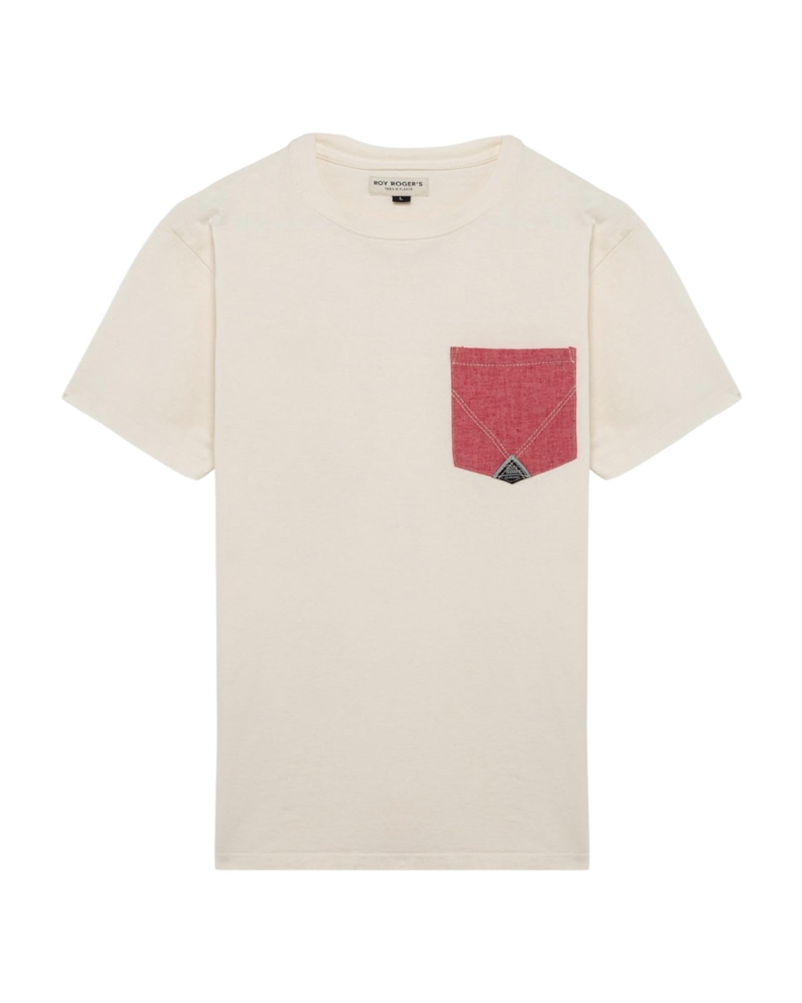 T-shirt pocket in jersey di cotone buter coral RRU90172CA16XXXX C0399 ROY ROGER'S 