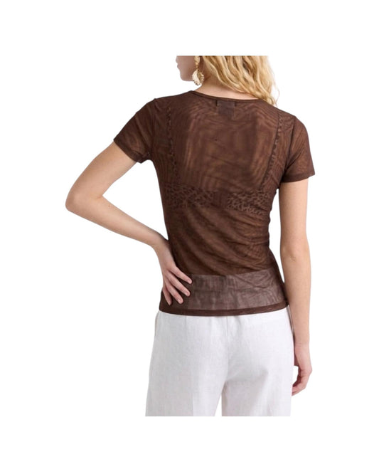 T-shirt in tulle stretch Testa di moro MANTO 003 MARELLA 