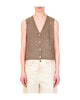 Gilet in maglia lurex tabacco