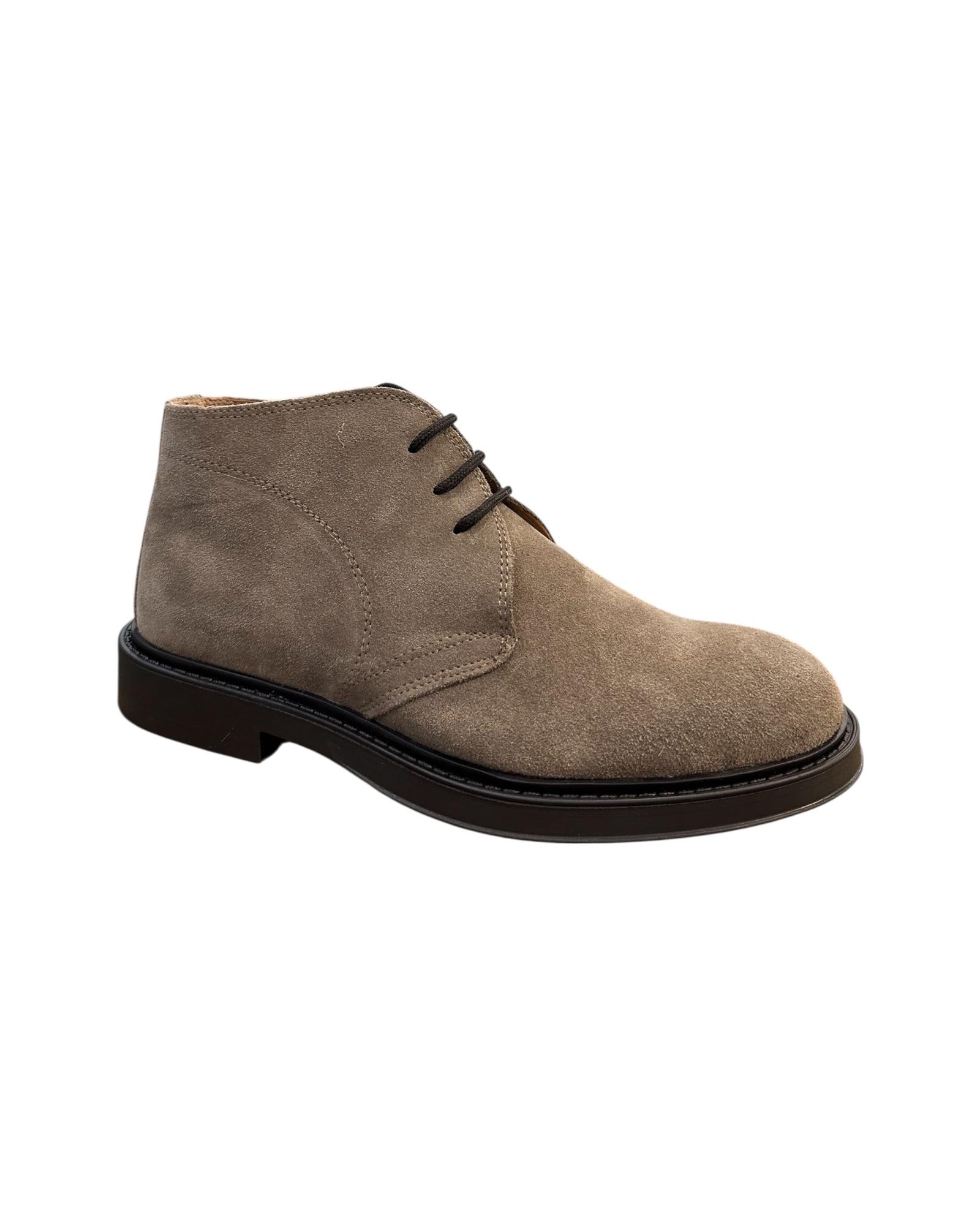 Stivaletto uomo in camoscio Tortora 30200 TORTORA Antico calzaturificio artigiano 