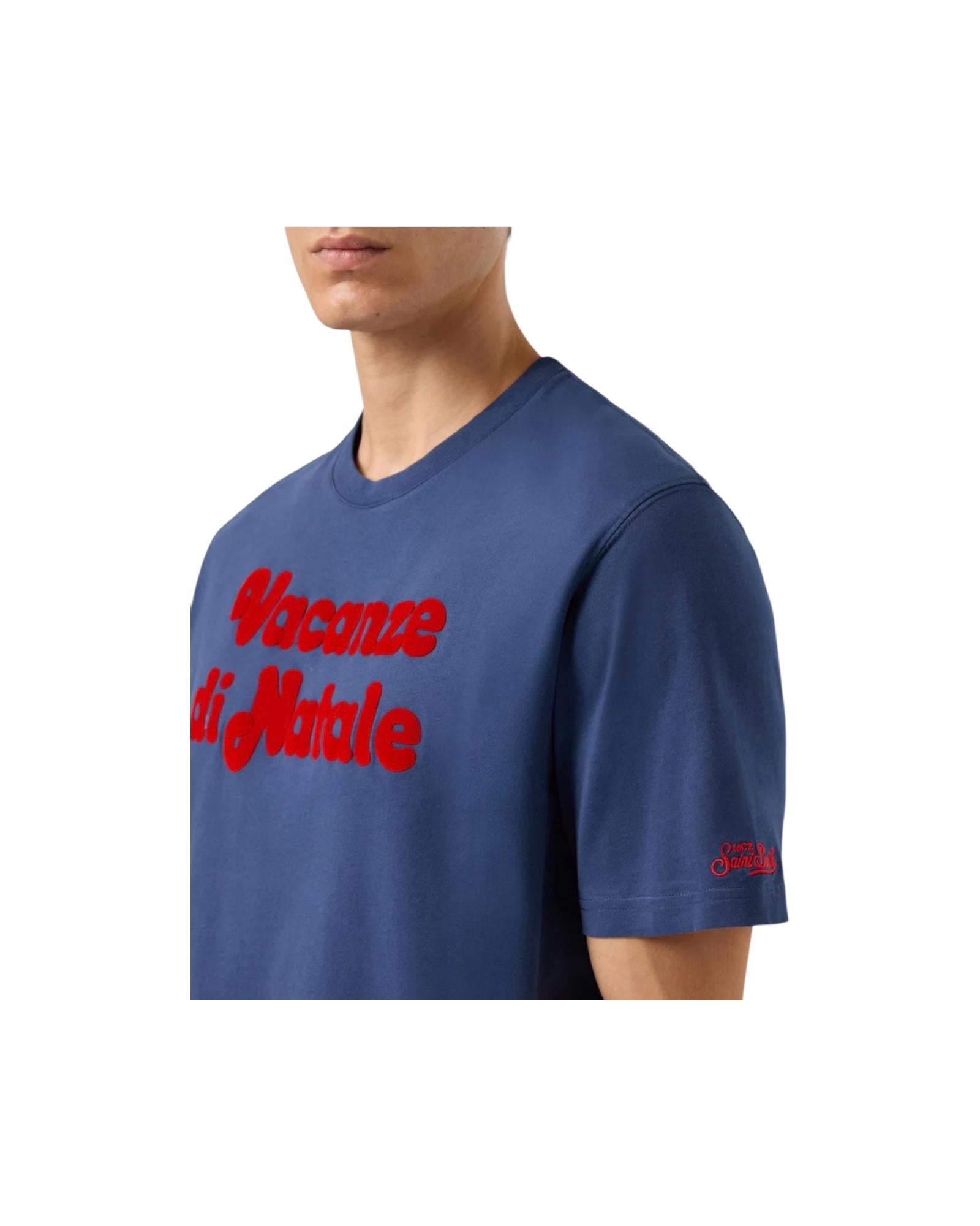 T-shirt in cotone invernale con stampa Flock locandina film ARN0004 03033I MC2 SAINT BARTH 
