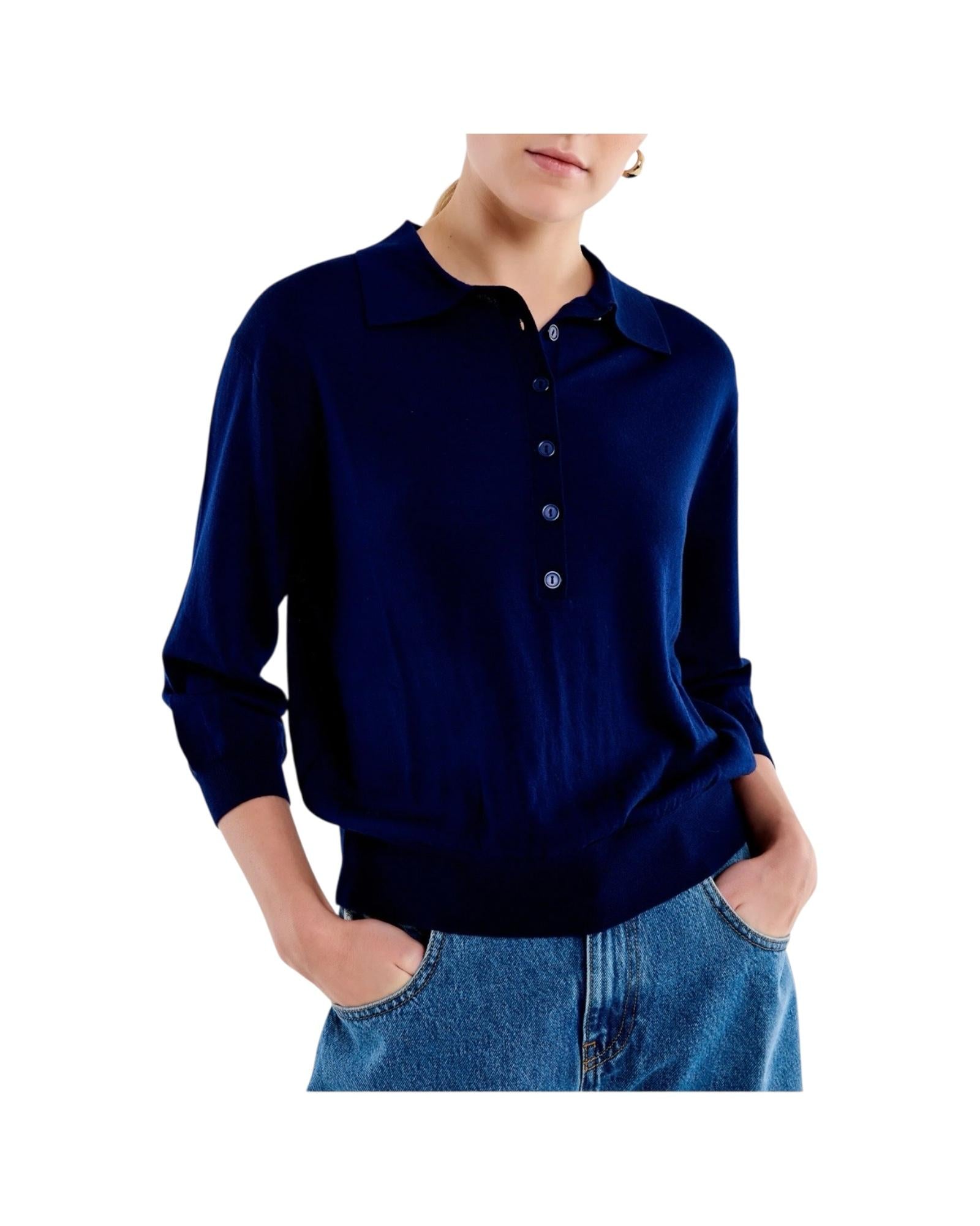 Polo manica 3/4 Blu 22064AB BLU VICOLO 