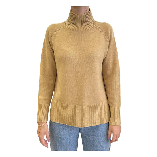 Maglione collo alto misto lana Cammello 97625 046 CAVALIERI MILANO 