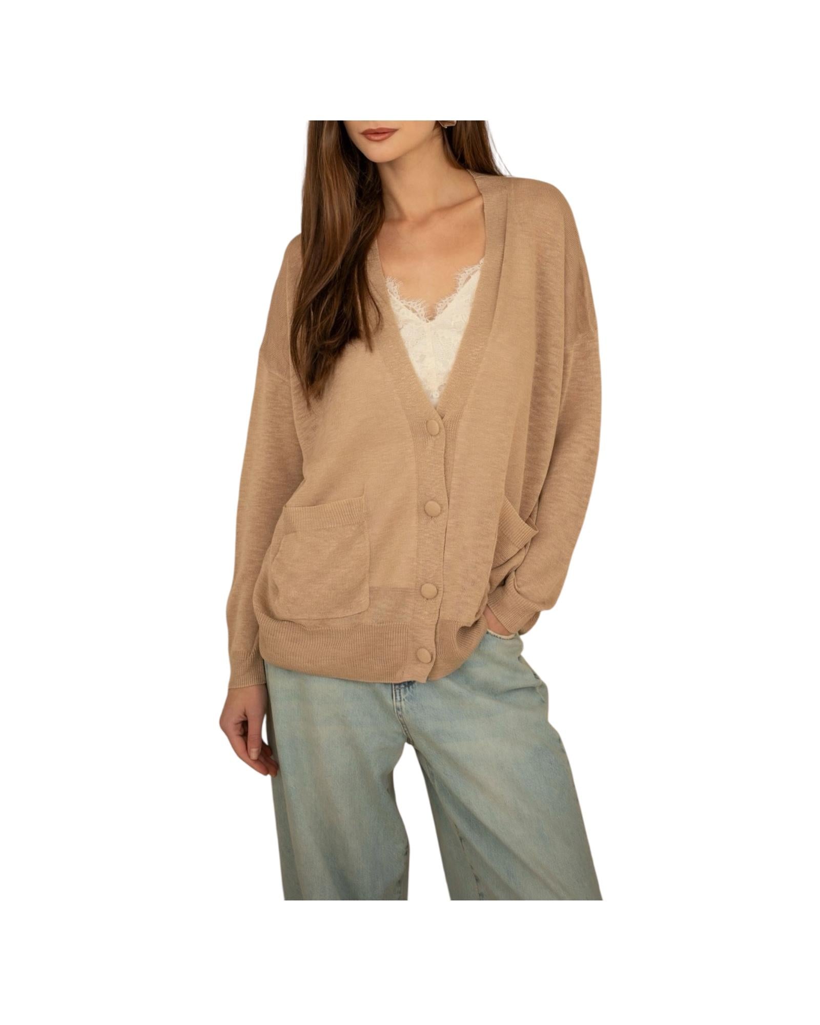 Cardigan in viscosa Corda F02O0237 CORDA PHILIA LOFT 