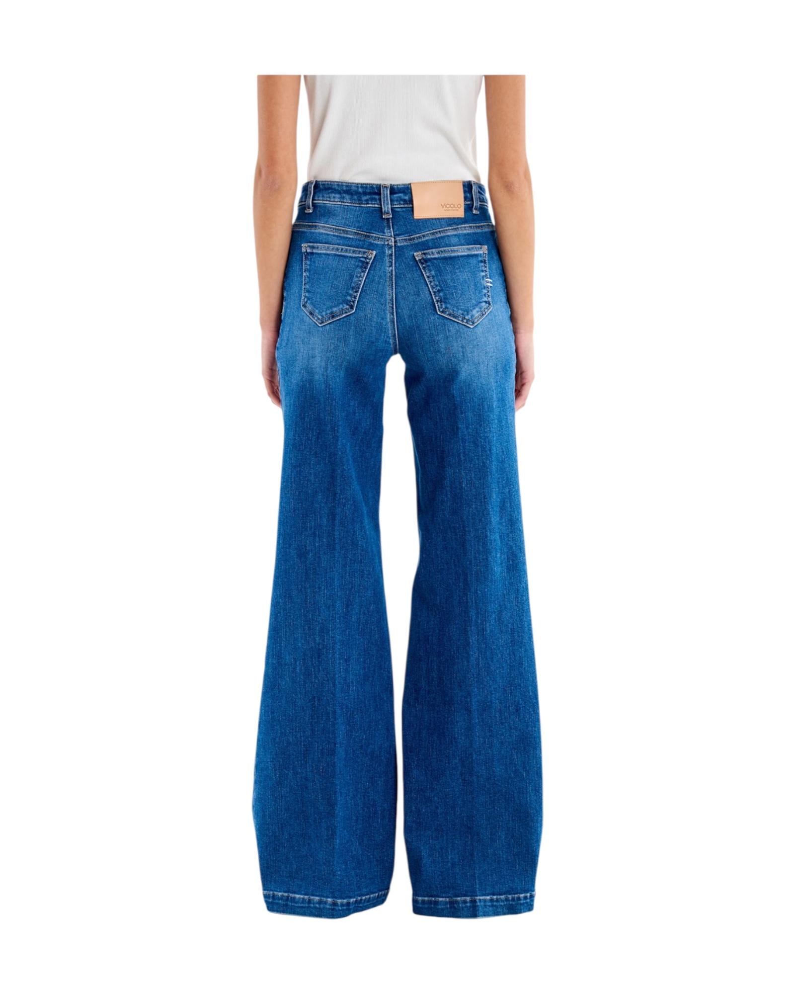 Jeans Giudith con bottoni Denim blu DAB5047 DENIM BLU VICOLO 