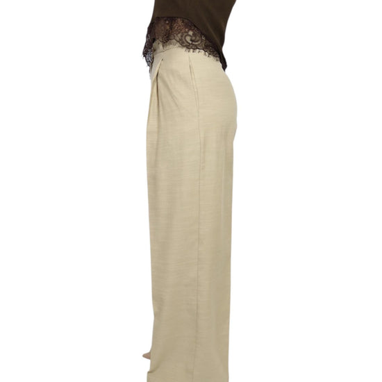 Pantalone palazzo con pinces Beige PGE Q108 021 HAVEONE 
