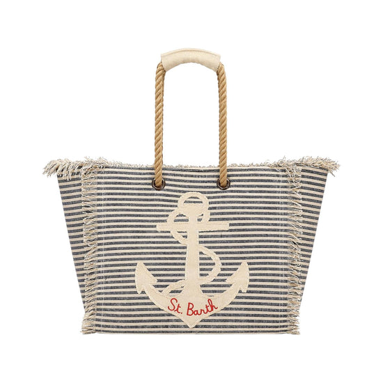 Beach bag patch Ancora a righe BEA0003 00929L MC2 SAINT BARTH 
