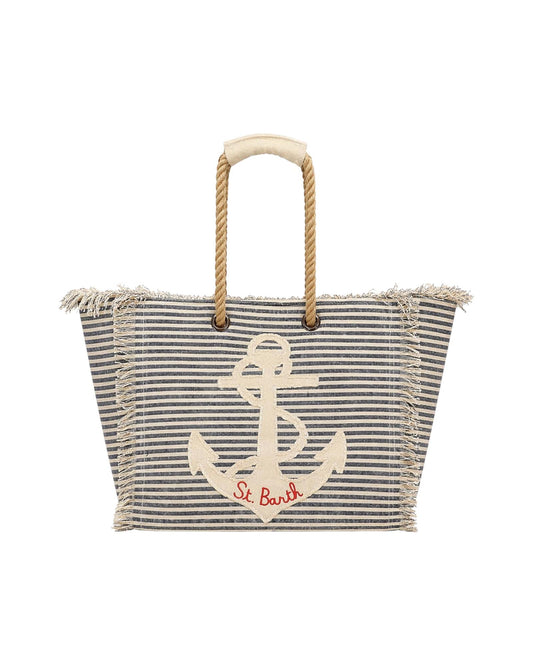 Beach bag patch Ancora a righe BEA0003 00929L MC2 SAINT BARTH 