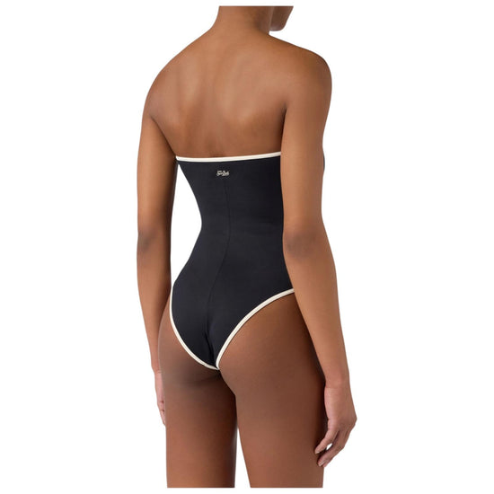 Costume intero a fascia Nero con dettagli a contrasto KHR0002 00174L MC2 SAINT BARTH 