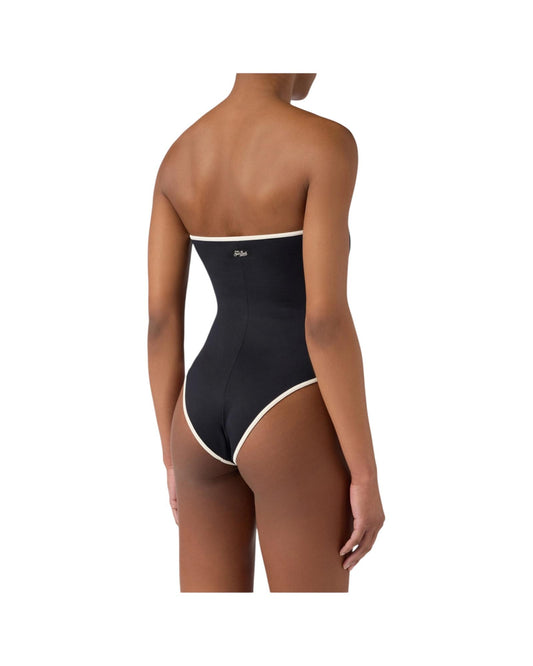 Costume intero a fascia Nero con dettagli a contrasto KHR0002 00174L MC2 SAINT BARTH 