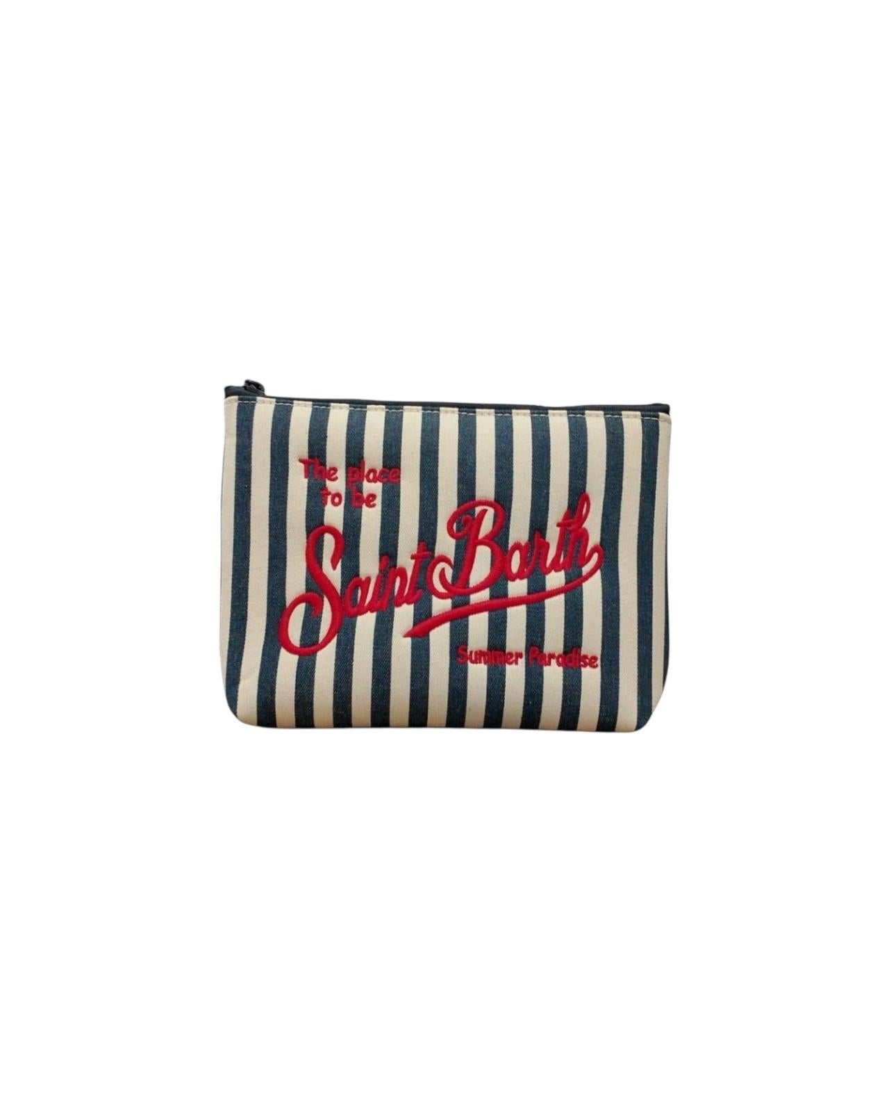 Pochette Aline effetto denim a righe ALI0007 02082H MC2 SAINT BARTH 