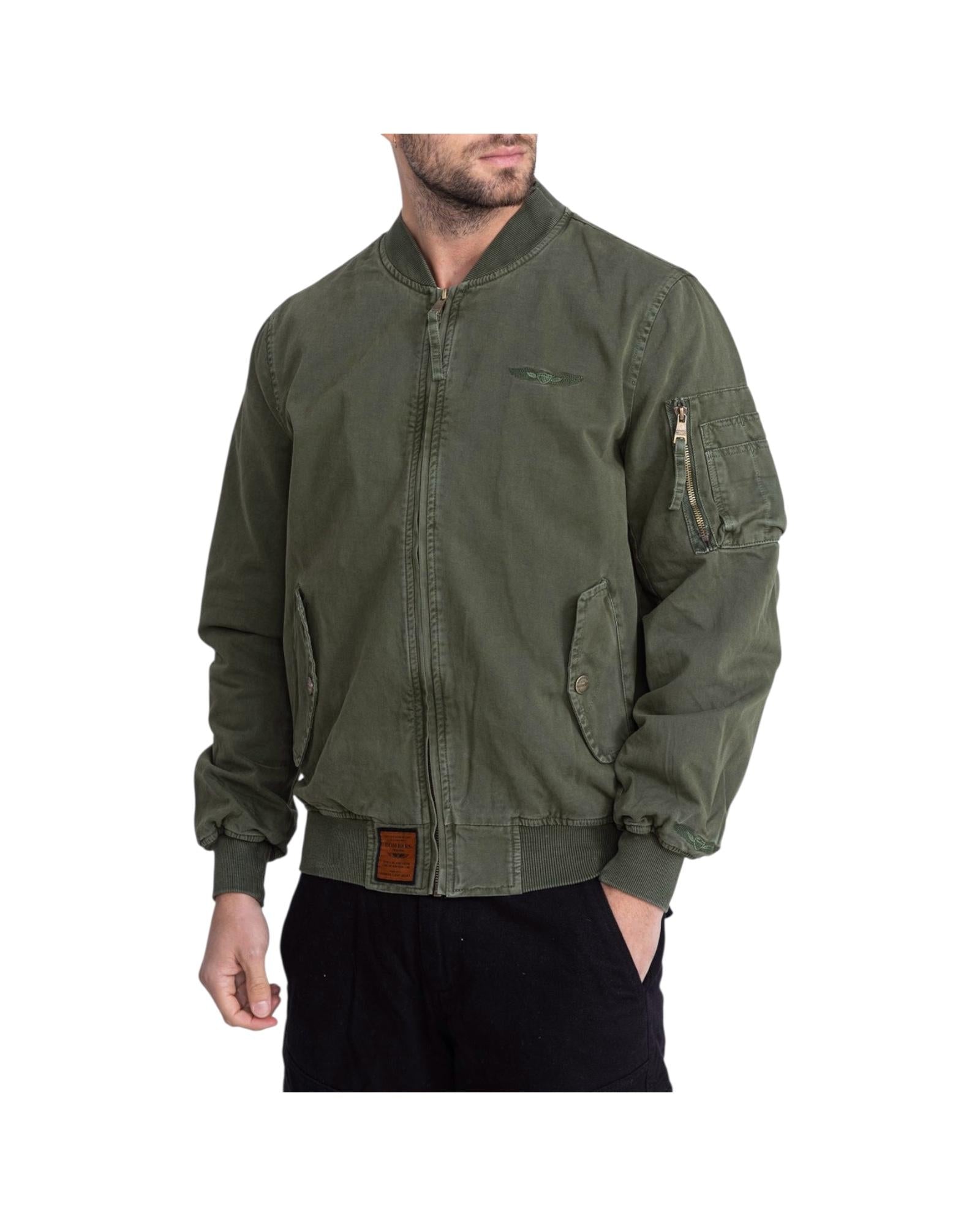 Bomber in canvas di cotone Kaki BMMACB6 KAKI BOMBERS ORIGINAL 