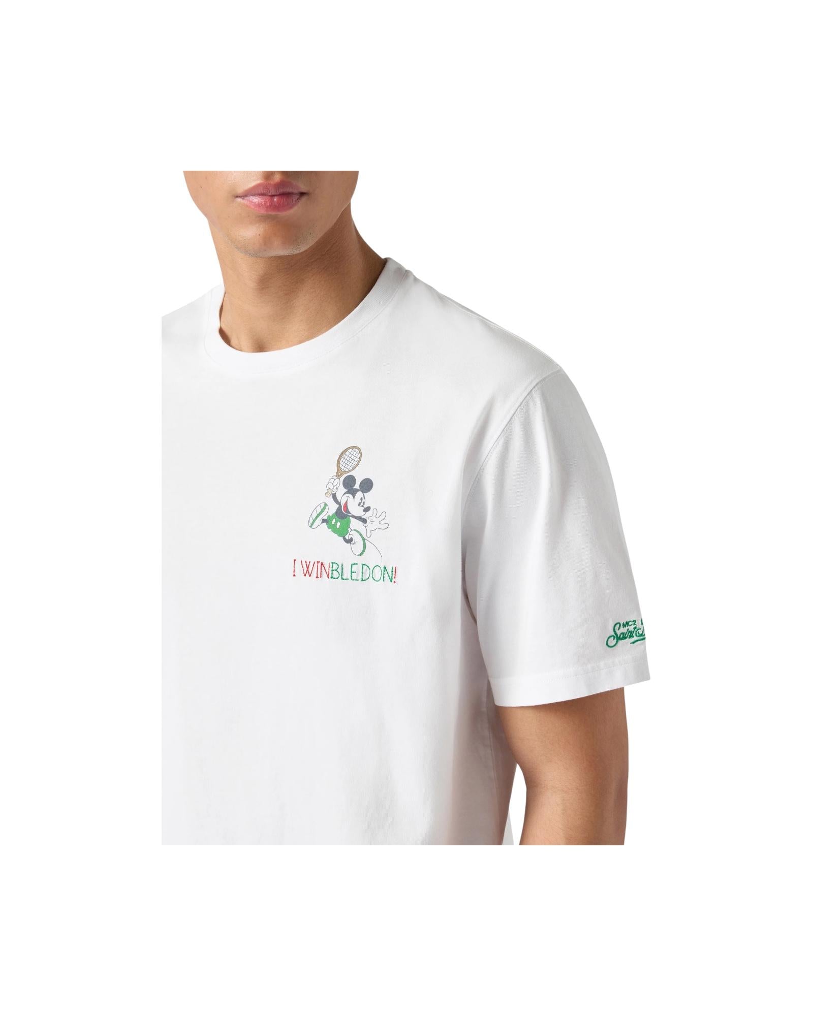 T-shirt Portofino bianca con ricamo I Winbledon POT0001 02728L MC2 SAINT BARTH 