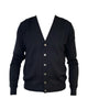 Cardigan scollo a V tinta unita navy