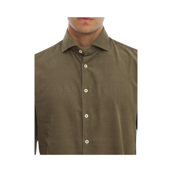Camicia uomo velluto mille righe Verde B1683 5 BASTONCINO 