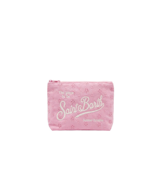 Pochette Aline Sangallo mini flowers Rosa ALI0045 03025L MC2 SAINT BARTH 