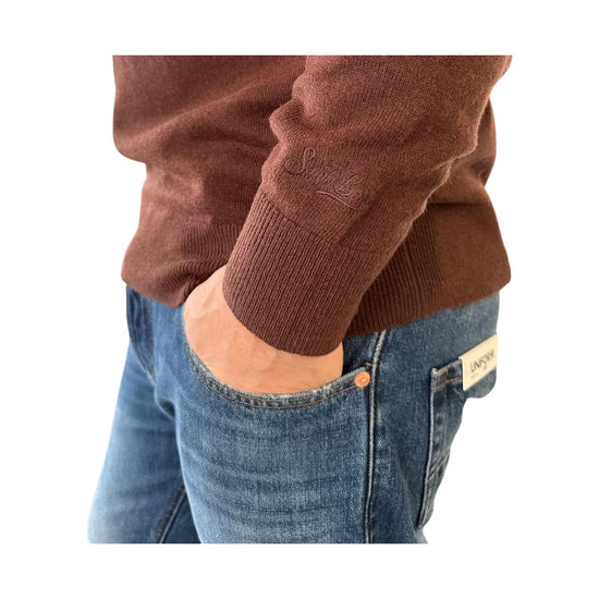Maglione girocollo con ricamo Levateje er vino HER0024 03400I MC2 SAINT BARTH 