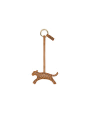 Bag Charm Leopardo in pelle bianca