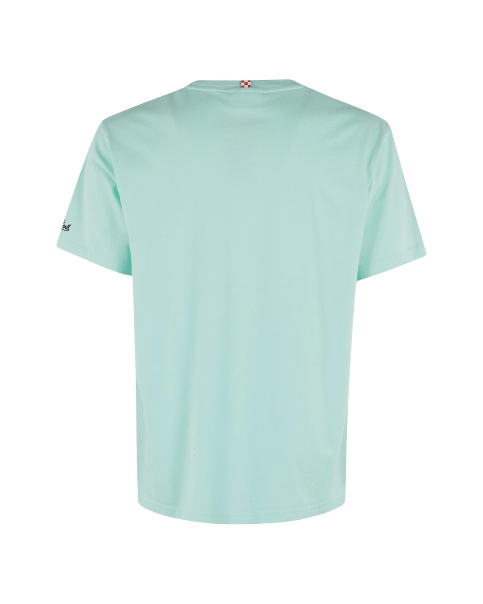 T-shirt di cotone con ricamo Sabato divino Domenica divano POT0001 05283H MC2 SAINT BARTH 