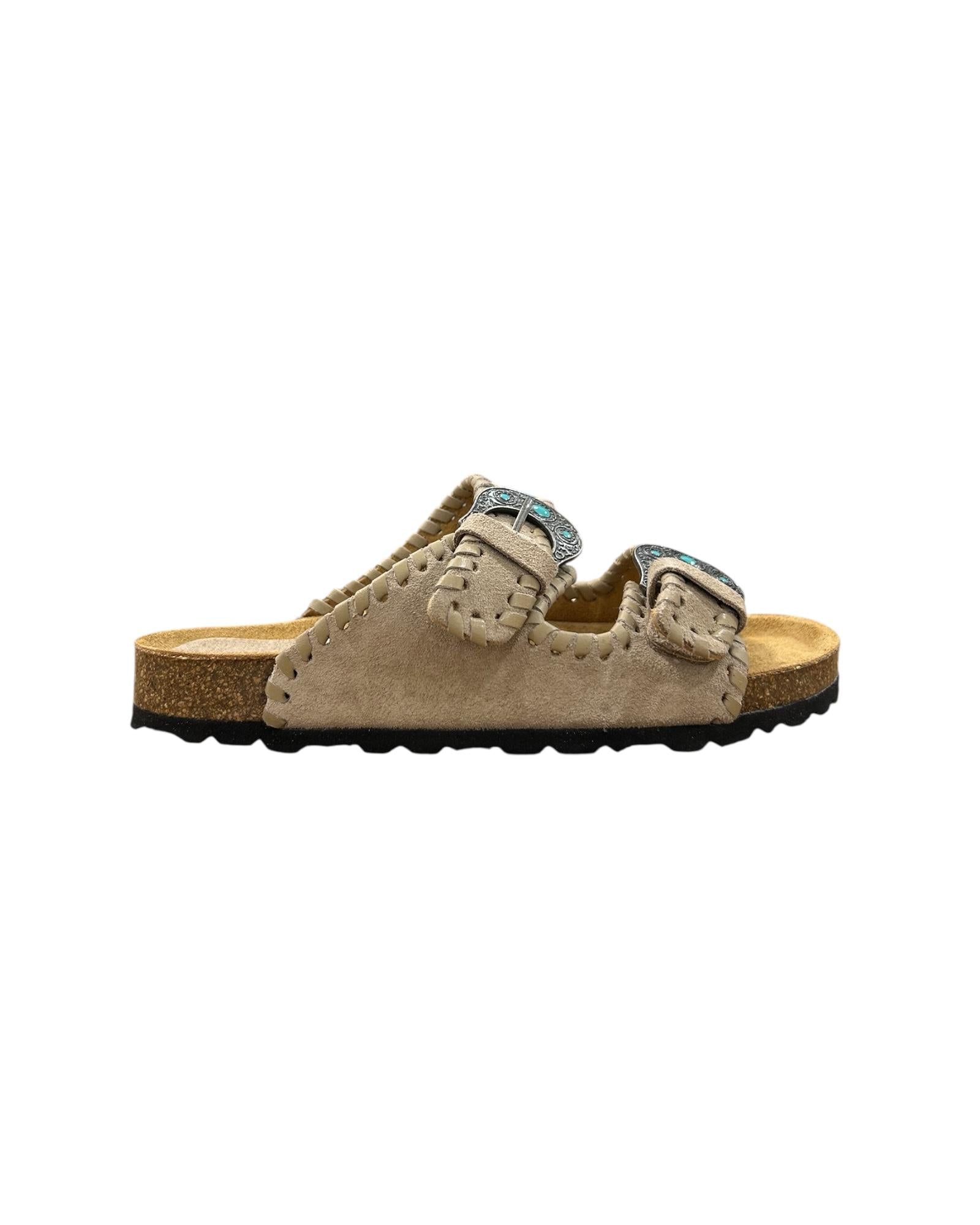 Sandalo Buckle Beat Suede Pietra BUCKLE BEAT SUEDE PIETRA TAJI 