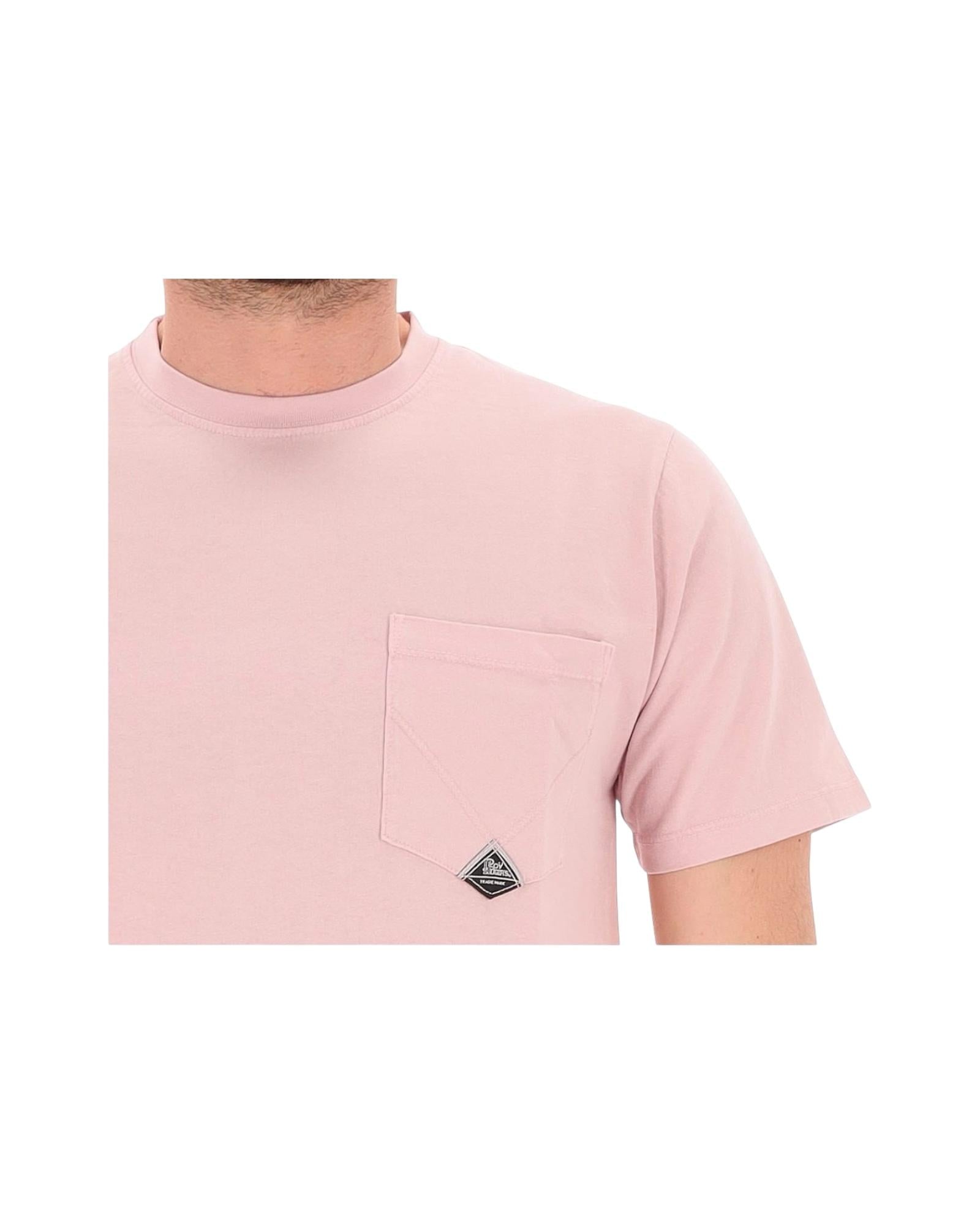 T-shirt pocket in jersey di cotone, petal rose. RRU90048CA160111 C0356 ROY ROGER'S 