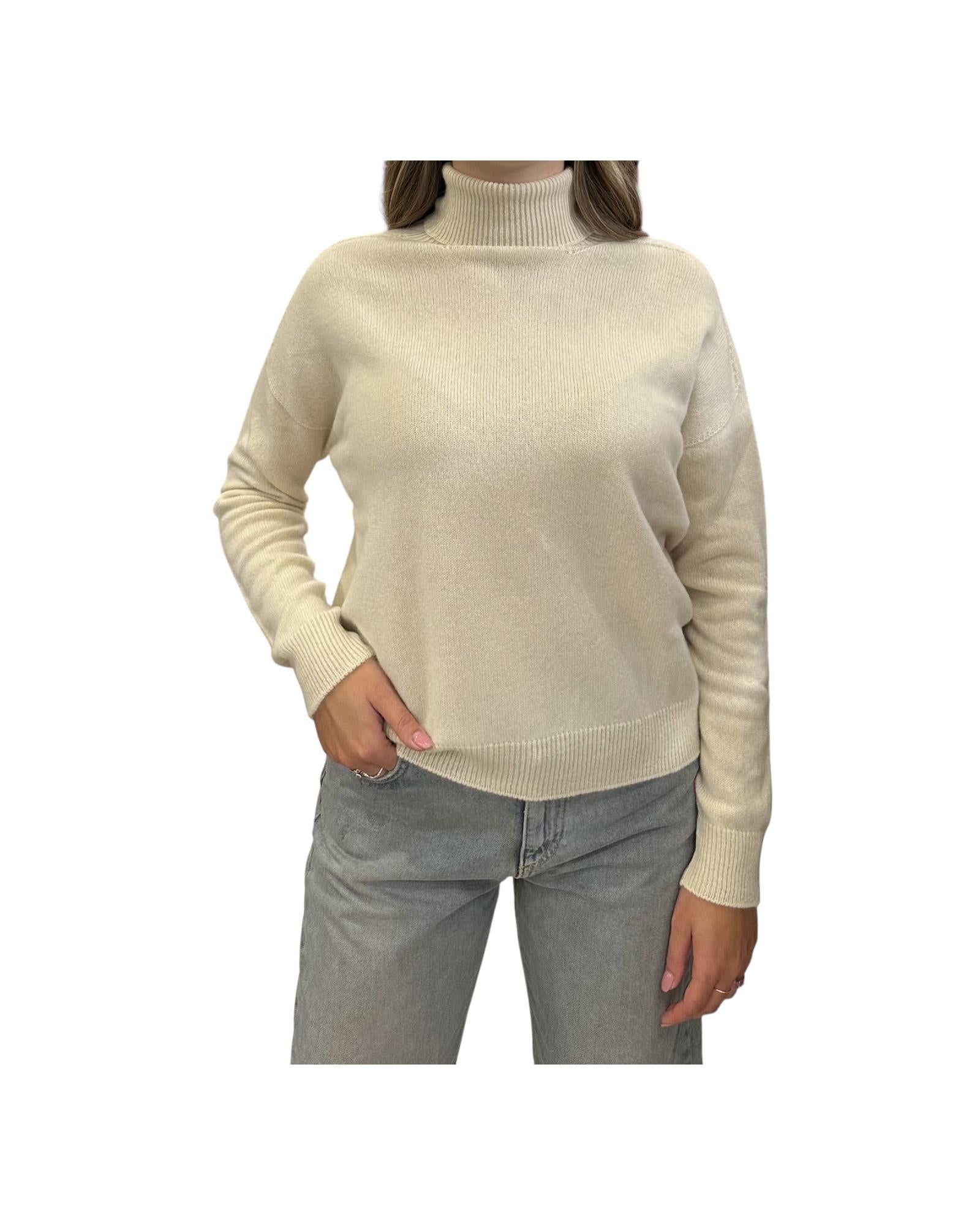 Maglione collo alto in cashmere Crema 85882 101 RETOIS 
