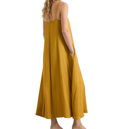 Slip dress in gabardina di misto lino Olio VOLIERA 002 MARELLA 